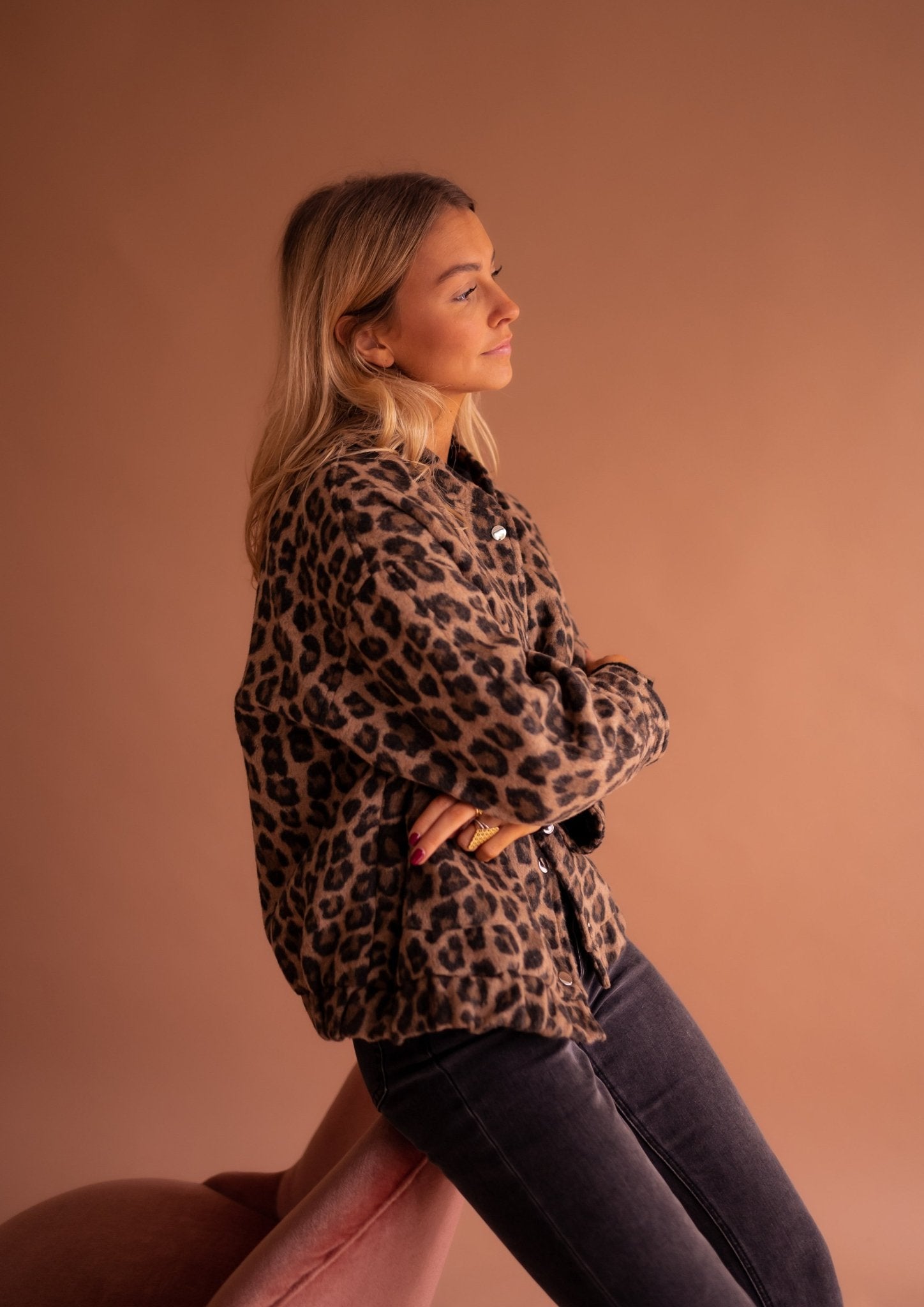 Brown Leopard Print Bomber Jacket – Relaxed Everyday Jacket