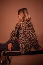 Brown Leopard Print Bomber Jacket – Relaxed Everyday Jacket