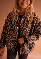 Brown Leopard Print Bomber Jacket – Relaxed Everyday Jacket