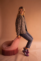 Brown Leopard Print Bomber Jacket – Relaxed Everyday Jacket