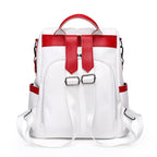 Women's Faux Leather Backpack with Shoulder Strap and Front Zip Pocket