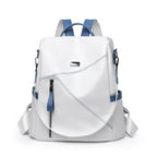 Women's Faux Leather Backpack with Shoulder Strap and Front Zip Pocket