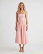 Spaghetti Strap Low Back Midi Dress