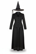 Women's Three-Piece Witch Costume – Fitted Jacket, Flared Skirt and Hat
