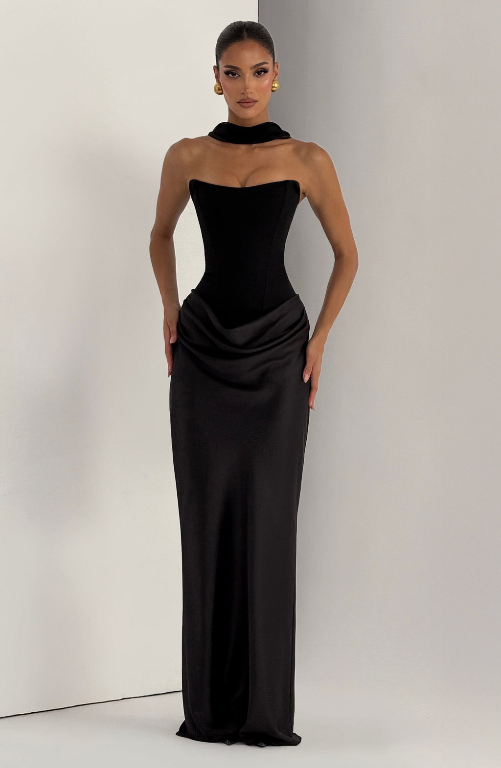 Black Knot Maxi Dress – Elegant Evening Gown | Meave & Ivy
