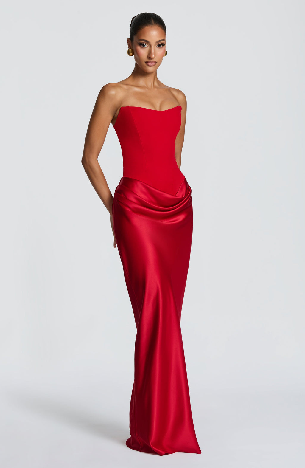 Red Knot Maxi Dress – Elegant Evening Gown | Meave & Ivy