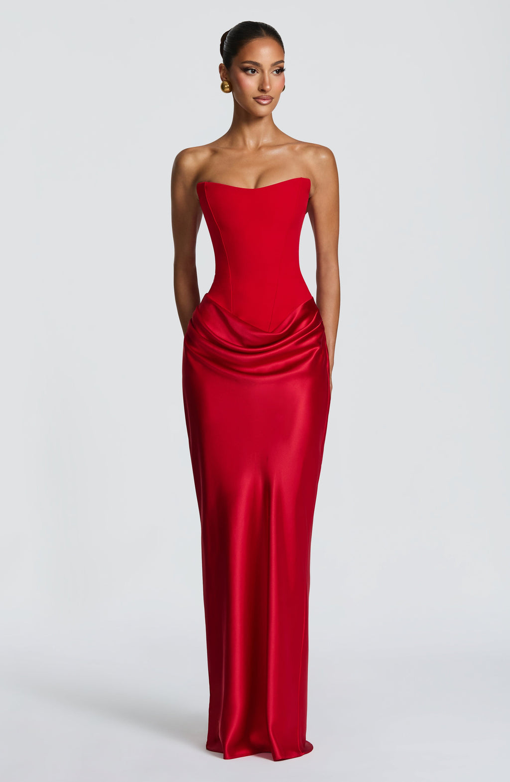Red Knot Maxi Dress – Elegant Evening Gown | Meave & Ivy