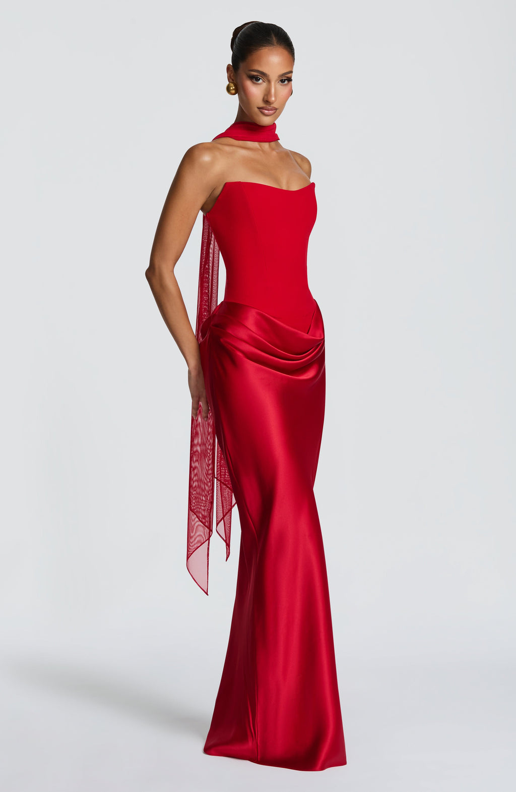 Red Knot Maxi Dress – Elegant Evening Gown | Meave & Ivy