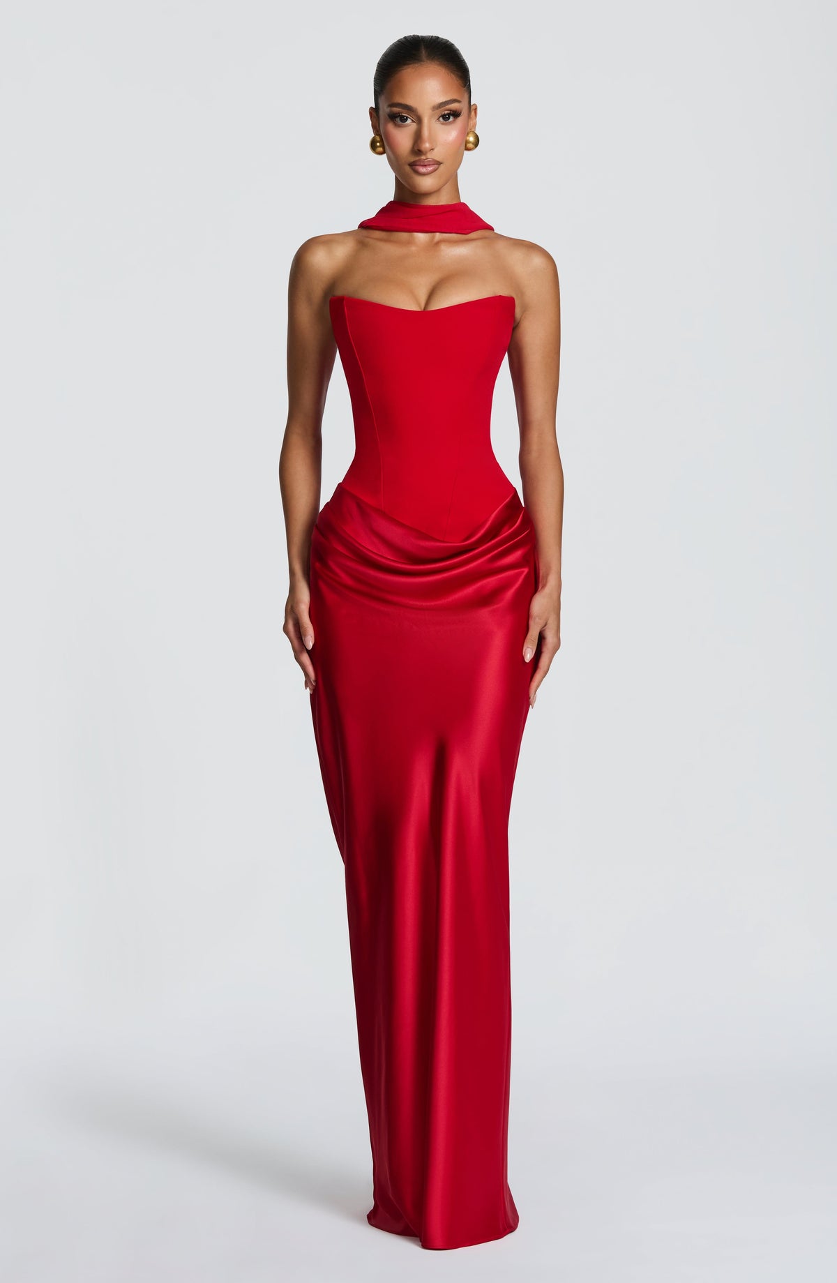 Red Knot Maxi Dress – Elegant Evening Gown | Meave & Ivy