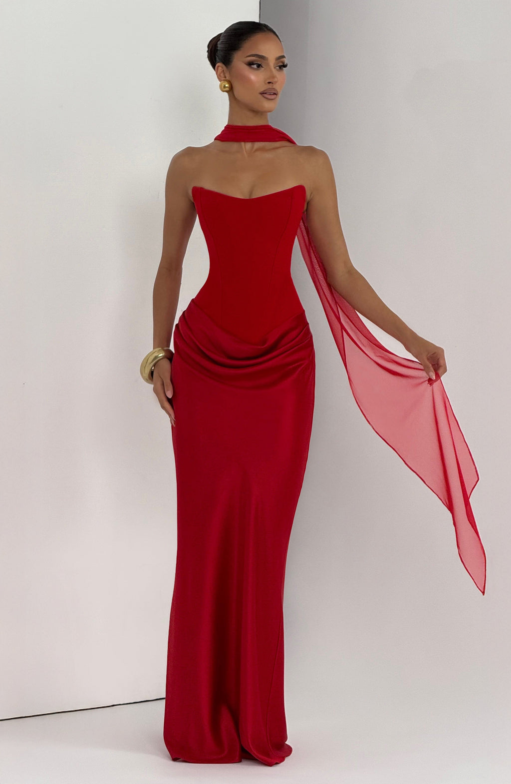 Red Knot Maxi Dress – Elegant Evening Gown | Meave & Ivy