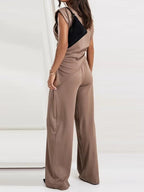 Elegant Two Piece Set with Asymmetric Draping – Women's Co-ord Suit