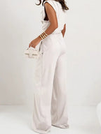 Elegant Two Piece Set with Asymmetric Draping – Women's Co-ord Suit