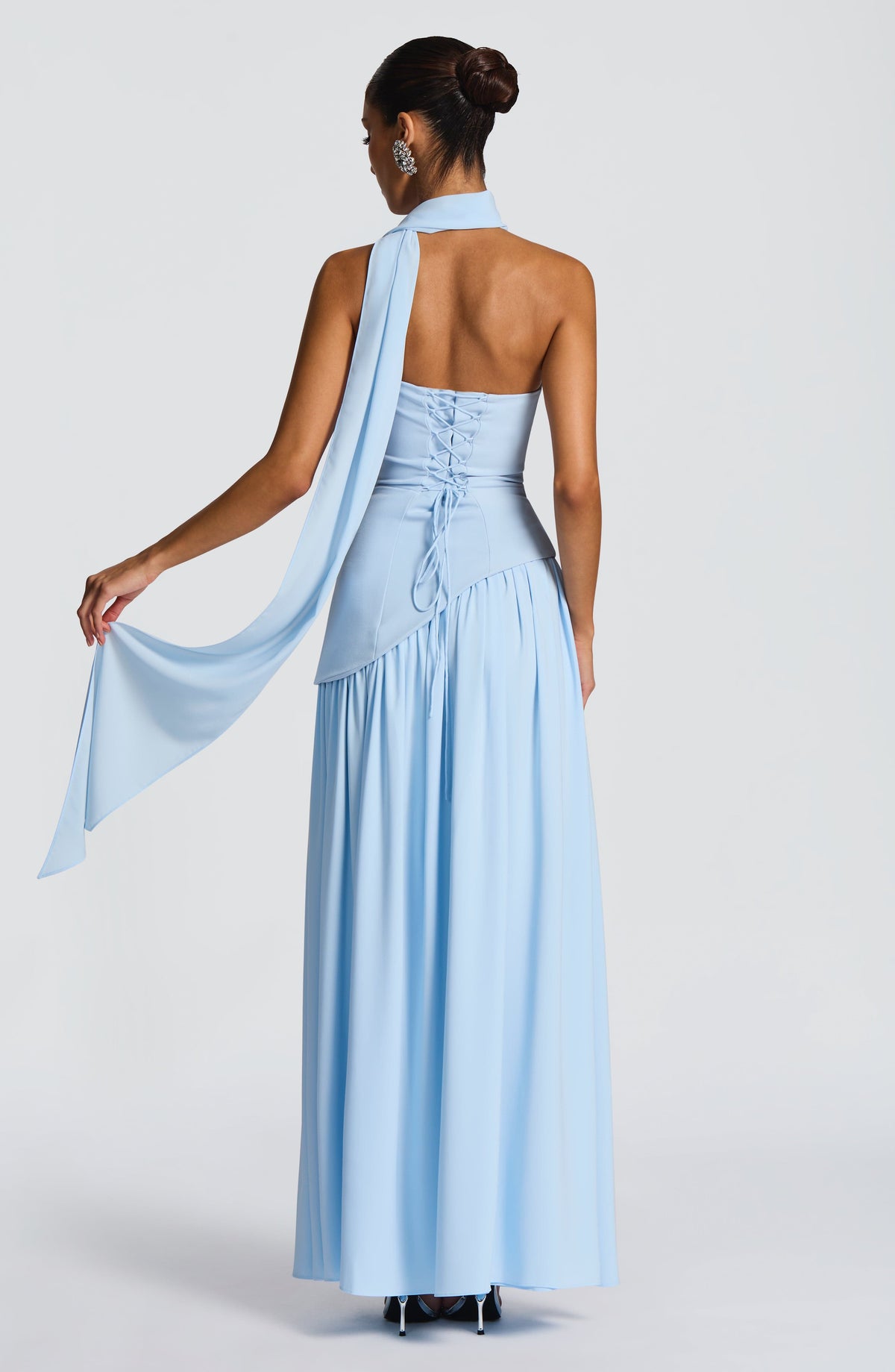 Baby Blue Chiffon Maxi Dress – Elegant Summer Evening Gown | Meave & Ivy