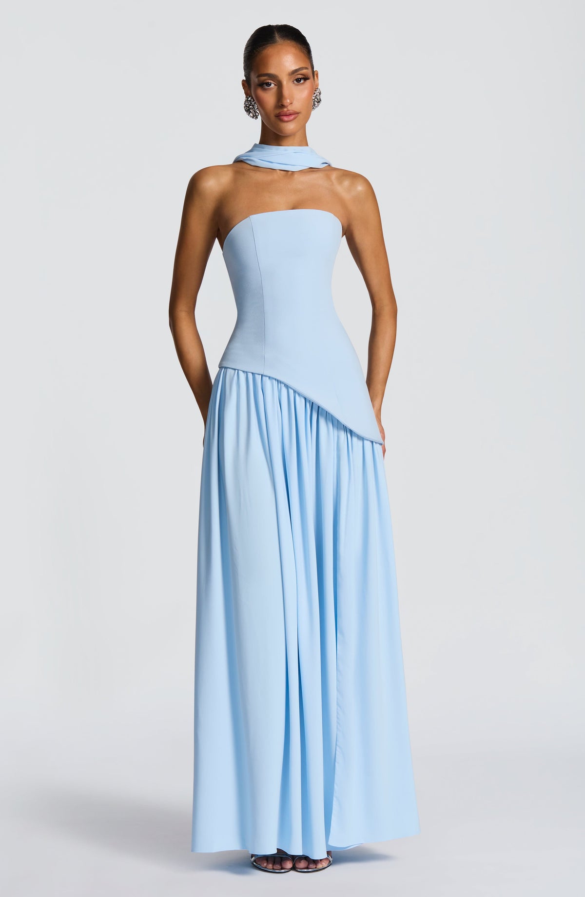 Baby Blue Chiffon Maxi Dress – Elegant Summer Evening Gown | Meave & Ivy