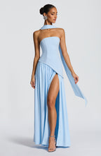 Baby Blue Chiffon Maxi Dress – Elegant Summer Evening Gown | Meave & Ivy