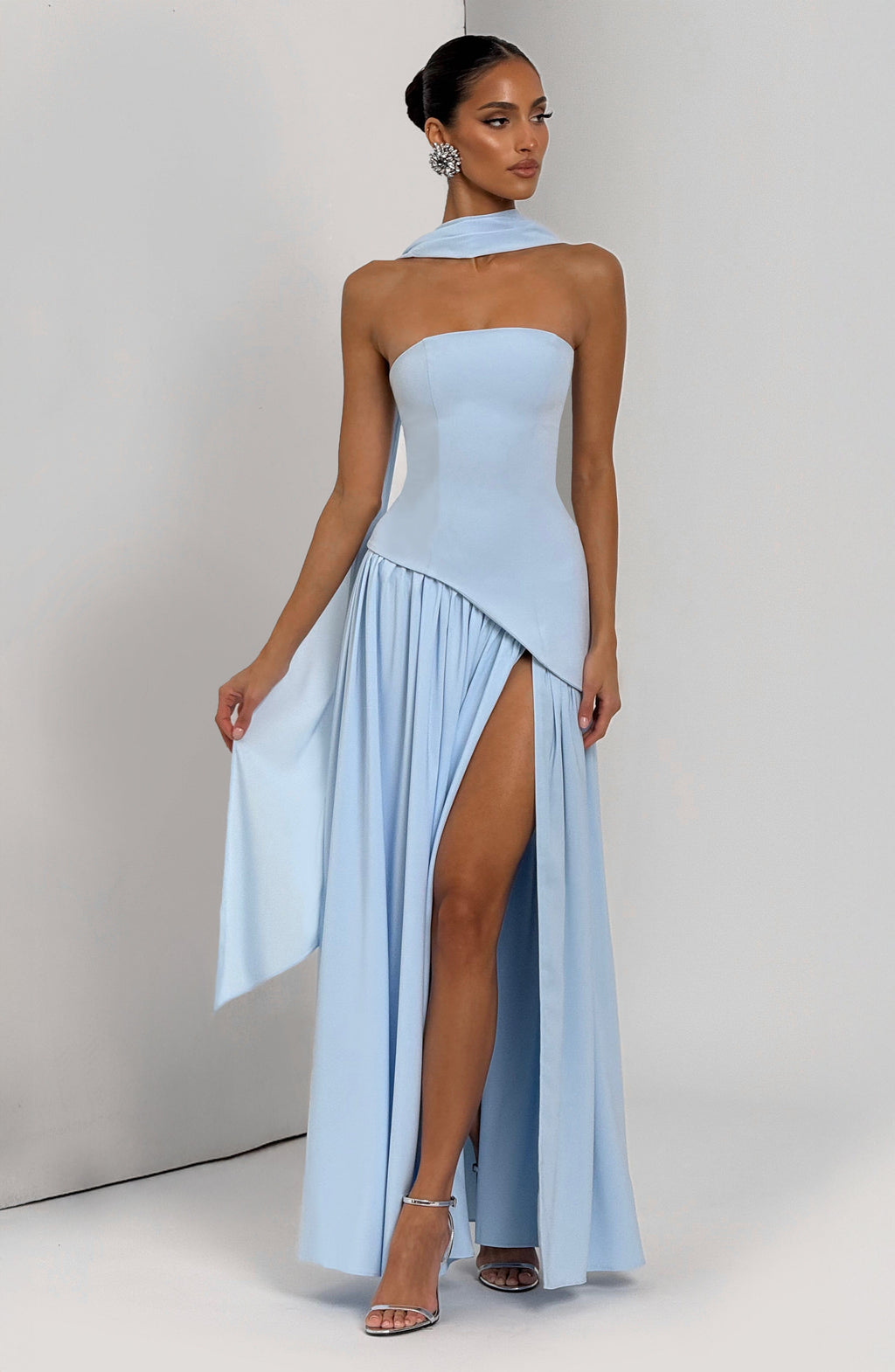 Baby Blue Chiffon Maxi Dress – Elegant Summer Evening Gown | Meave & Ivy