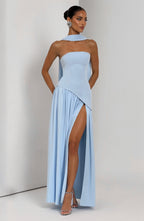 Baby Blue Chiffon Maxi Dress – Elegant Summer Evening Gown | Meave & Ivy