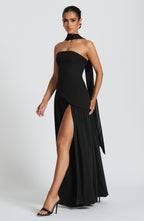 Black Chiffon Maxi Dress – Elegant Evening Gown | Meave & Ivy