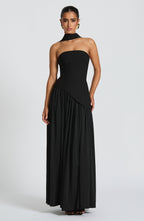 Black Chiffon Maxi Dress – Elegant Evening Gown | Meave & Ivy