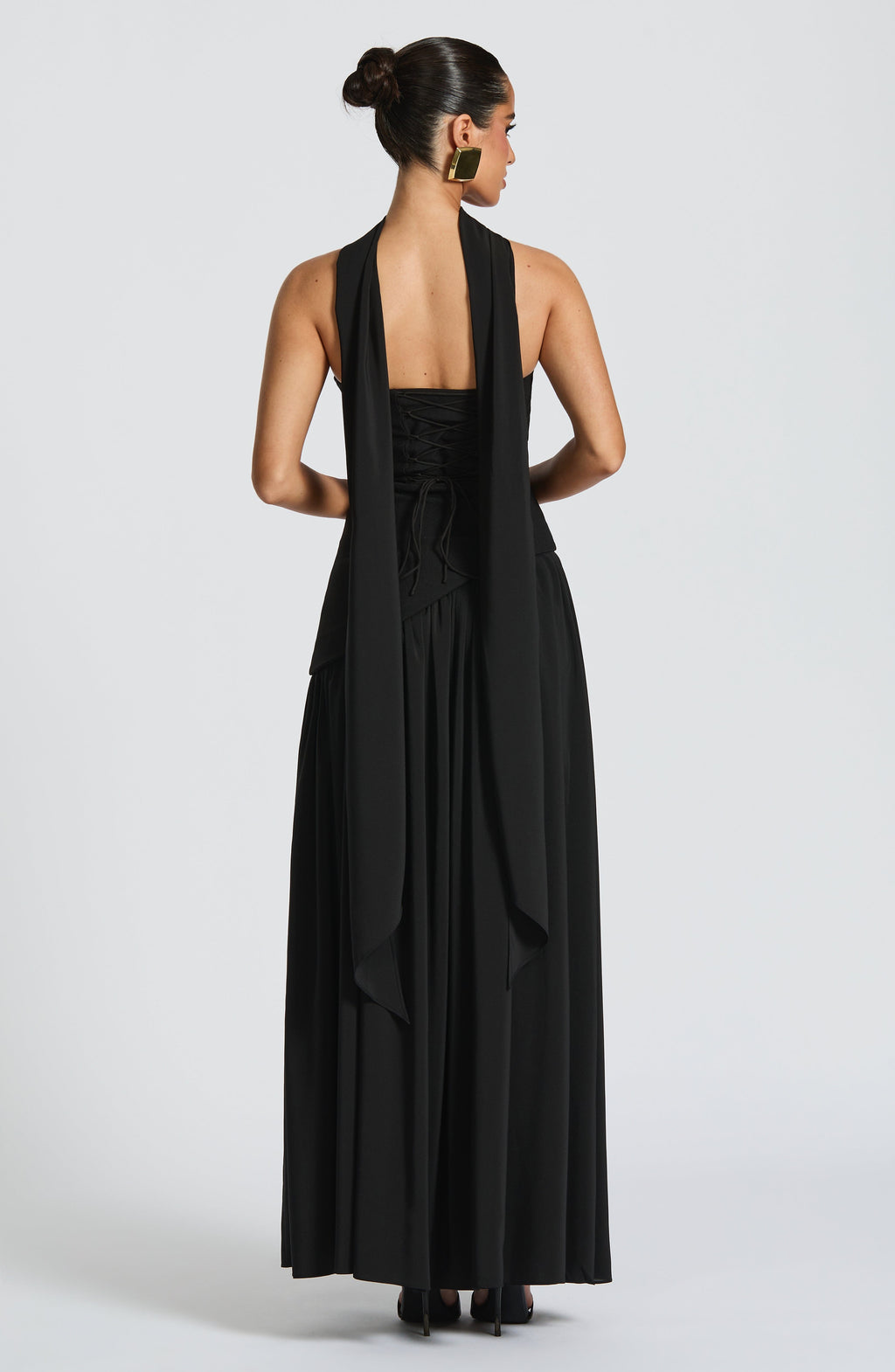 Black Chiffon Maxi Dress – Elegant Evening Gown | Meave & Ivy