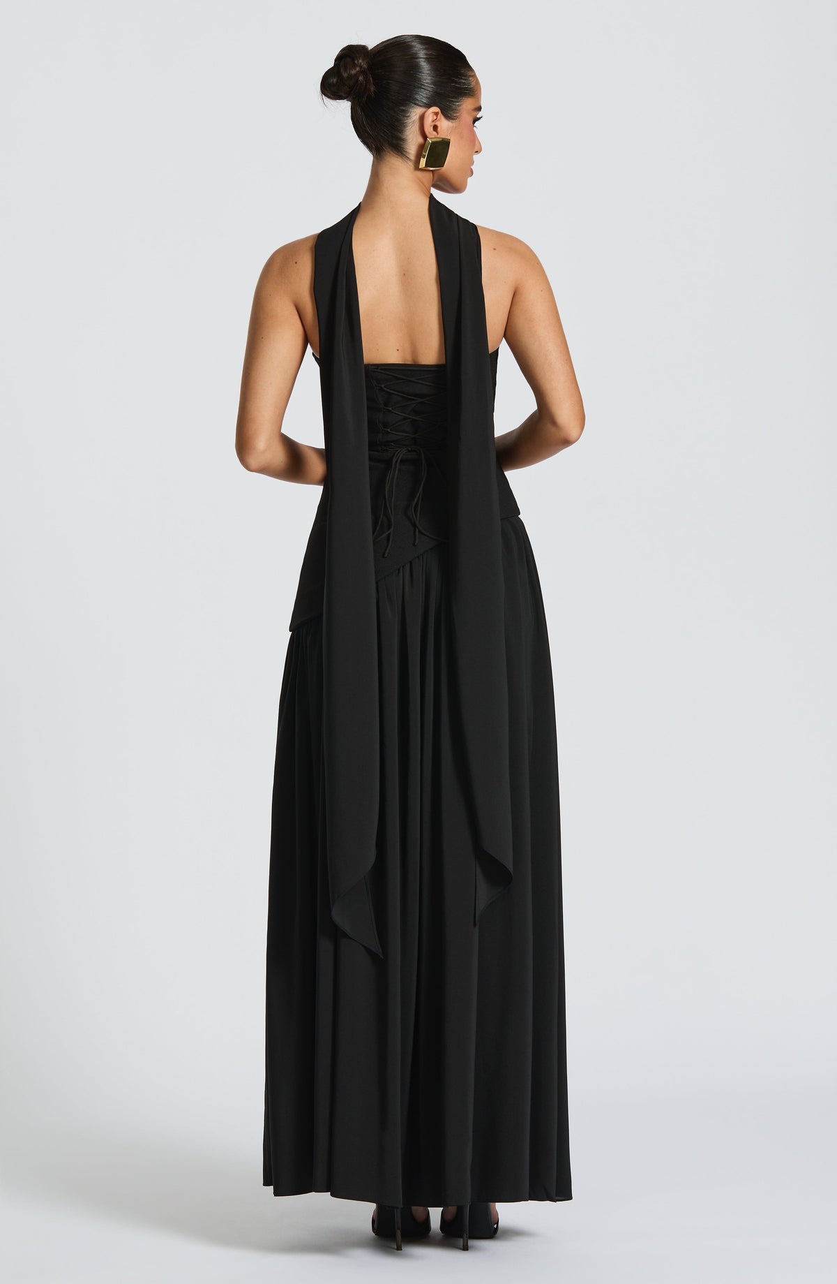Black Chiffon Maxi Dress – Elegant Evening Gown | Meave & Ivy