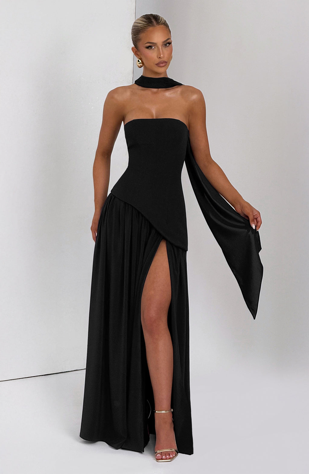 Black Chiffon Maxi Dress – Elegant Evening Gown | Meave & Ivy