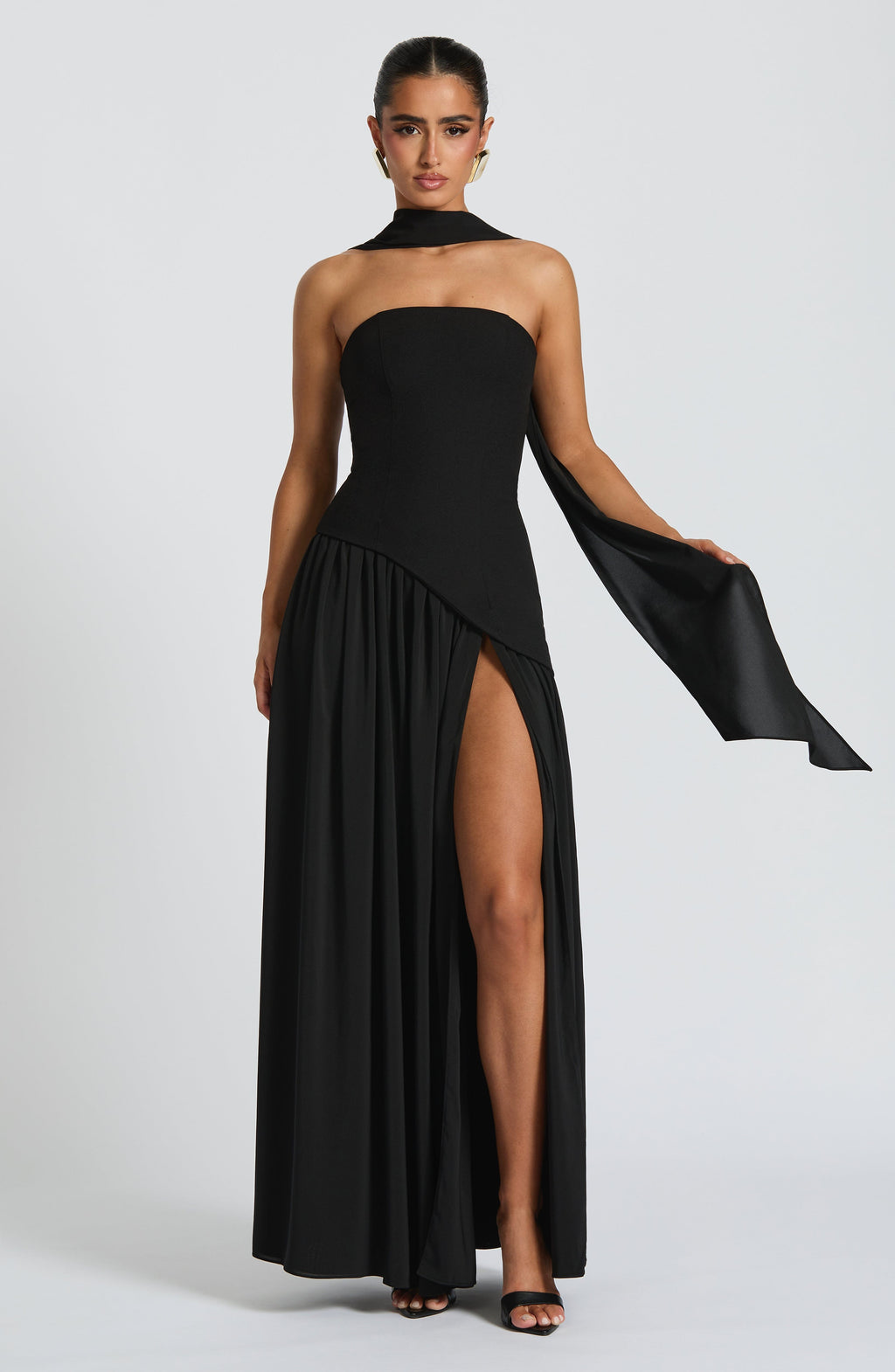 Black Chiffon Maxi Dress – Elegant Evening Gown | Meave & Ivy