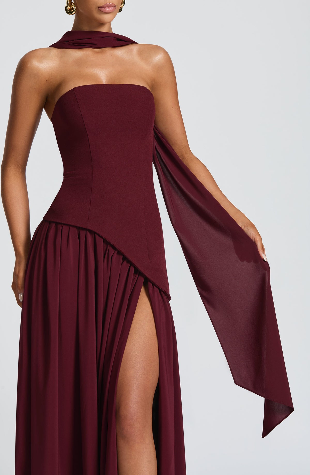Red Chiffon Maxi Dress – Cherry Lacquer Evening Gown | Meave & Ivy