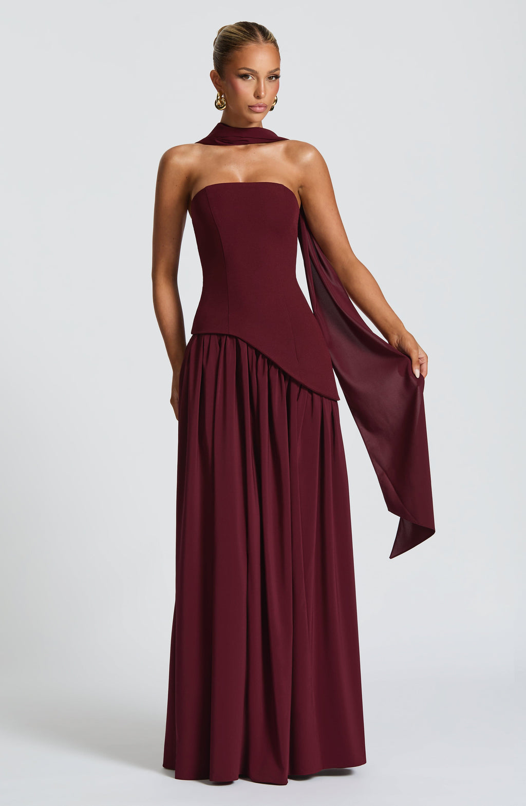 Red Chiffon Maxi Dress – Cherry Lacquer Evening Gown | Meave & Ivy