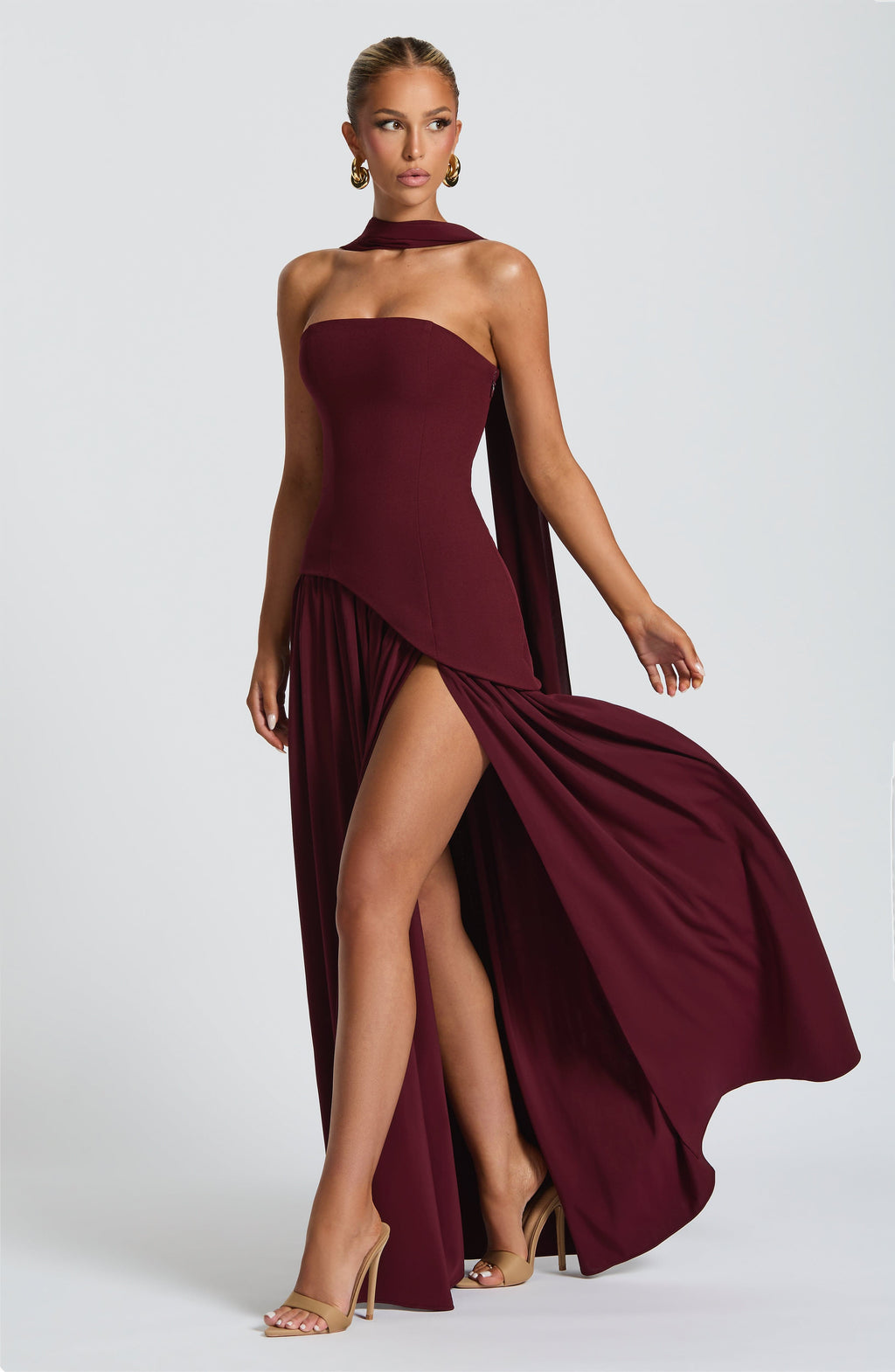 Red Chiffon Maxi Dress – Cherry Lacquer Evening Gown | Meave & Ivy