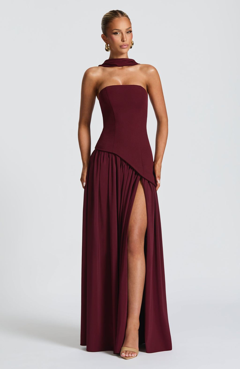 Red Chiffon Maxi Dress – Cherry Lacquer Evening Gown | Meave & Ivy