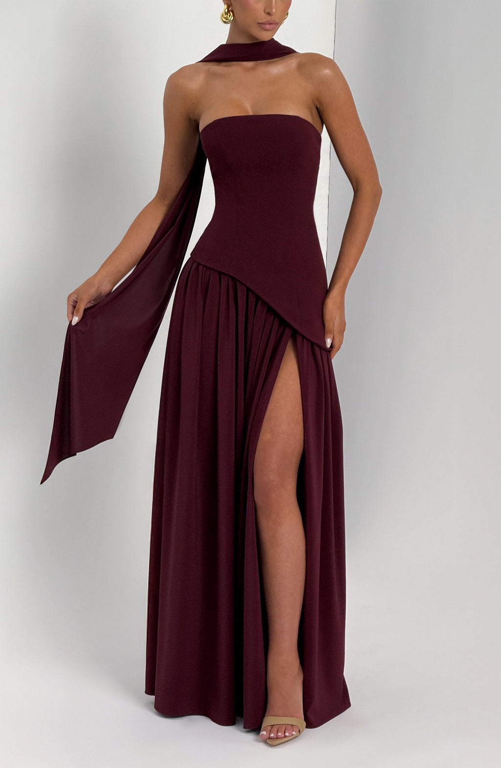 Red Chiffon Maxi Dress – Cherry Lacquer Evening Gown | Meave & Ivy