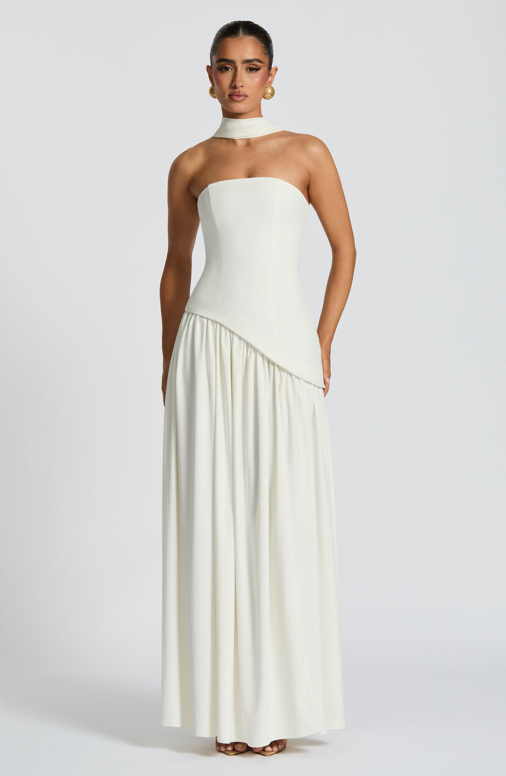Ivory Chiffon Maxi Dress – Elegant Bridal Evening Gown | Meave & Ivy