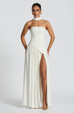Ivory Chiffon Maxi Dress – Elegant Bridal Evening Gown | Meave & Ivy