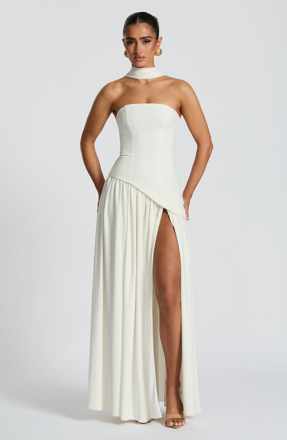 Ivory Chiffon Maxi Dress – Elegant Bridal Evening Gown | Meave & Ivy