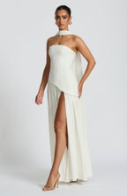 Ivory Chiffon Maxi Dress – Elegant Bridal Evening Gown | Meave & Ivy