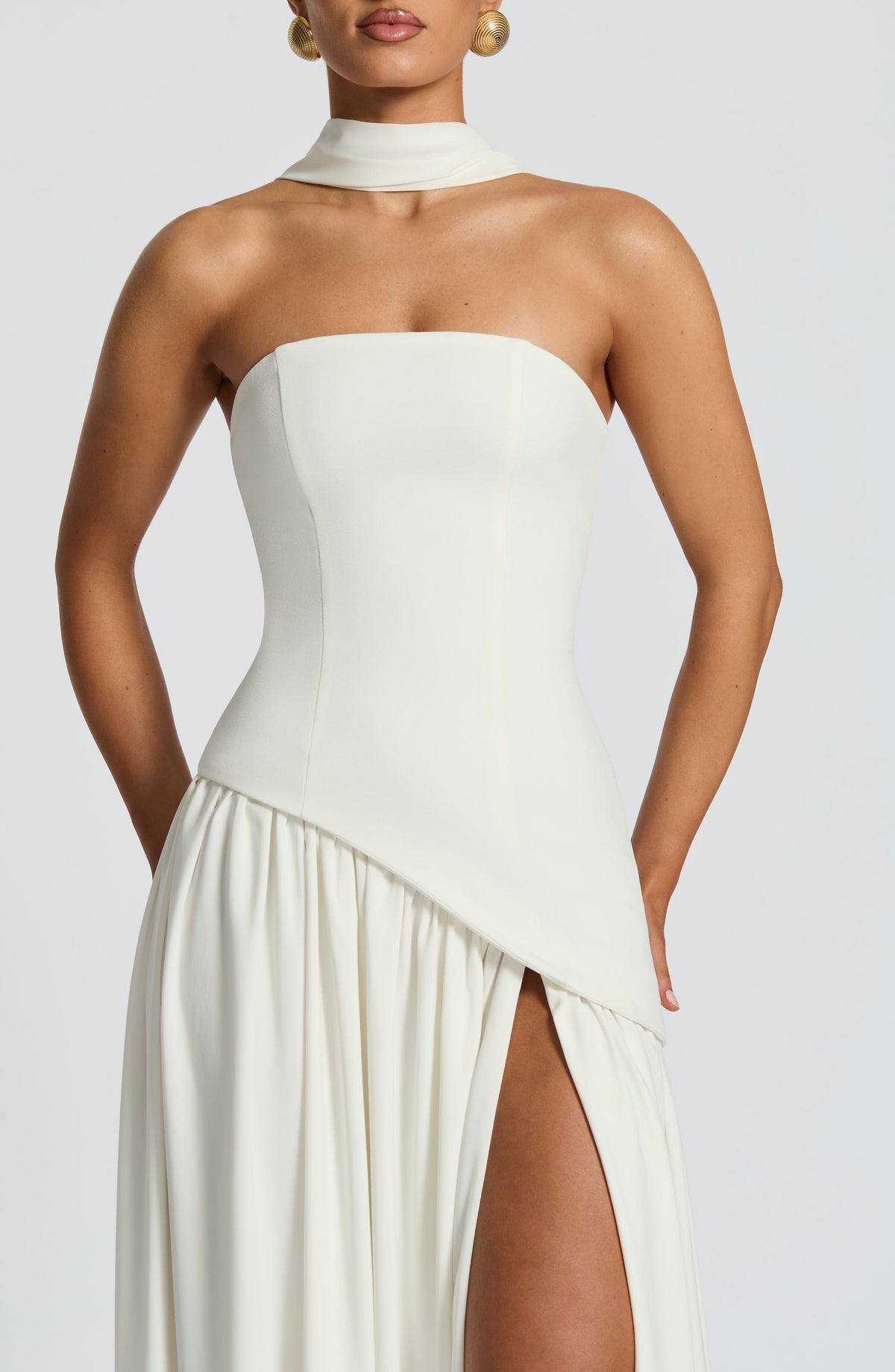 Ivory Chiffon Maxi Dress – Elegant Bridal Evening Gown | Meave & Ivy