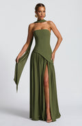 Khaki Maxi Dress – Casual Elegant Occasion Dress | Meave & Ivy