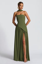 Khaki Maxi Dress – Casual Elegant Occasion Dress | Meave & Ivy