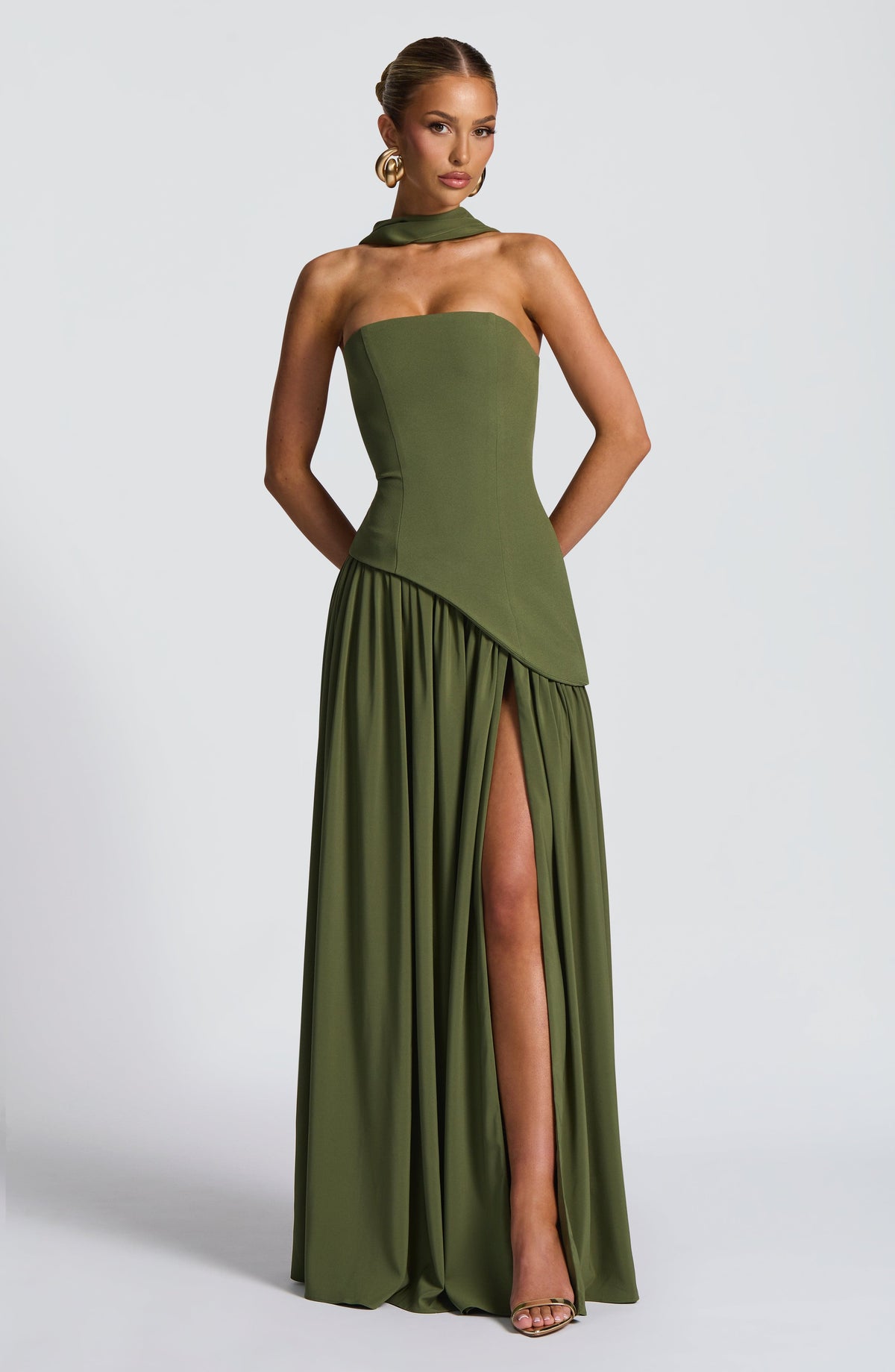 Khaki Maxi Dress – Casual Elegant Occasion Dress | Meave & Ivy