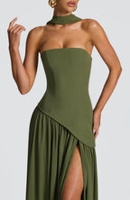 Khaki Maxi Dress – Casual Elegant Occasion Dress | Meave & Ivy
