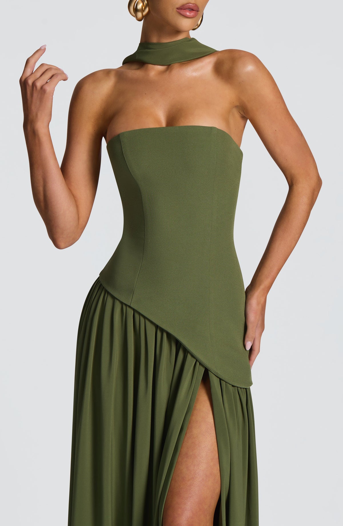 Khaki Maxi Dress – Casual Elegant Occasion Dress | Meave & Ivy