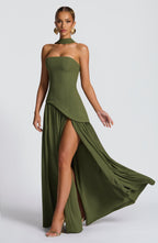 Khaki Maxi Dress – Casual Elegant Occasion Dress | Meave & Ivy