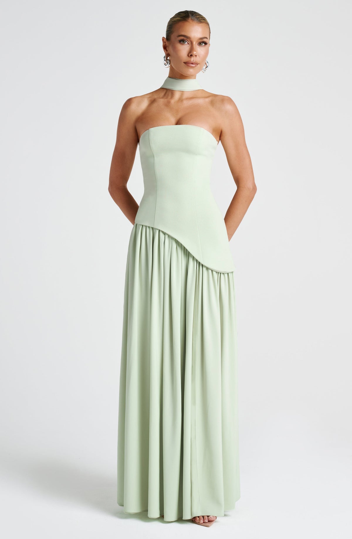 Mint Green Chiffon Maxi Dress – Elegant Summer Evening Gown | Meave & Ivy