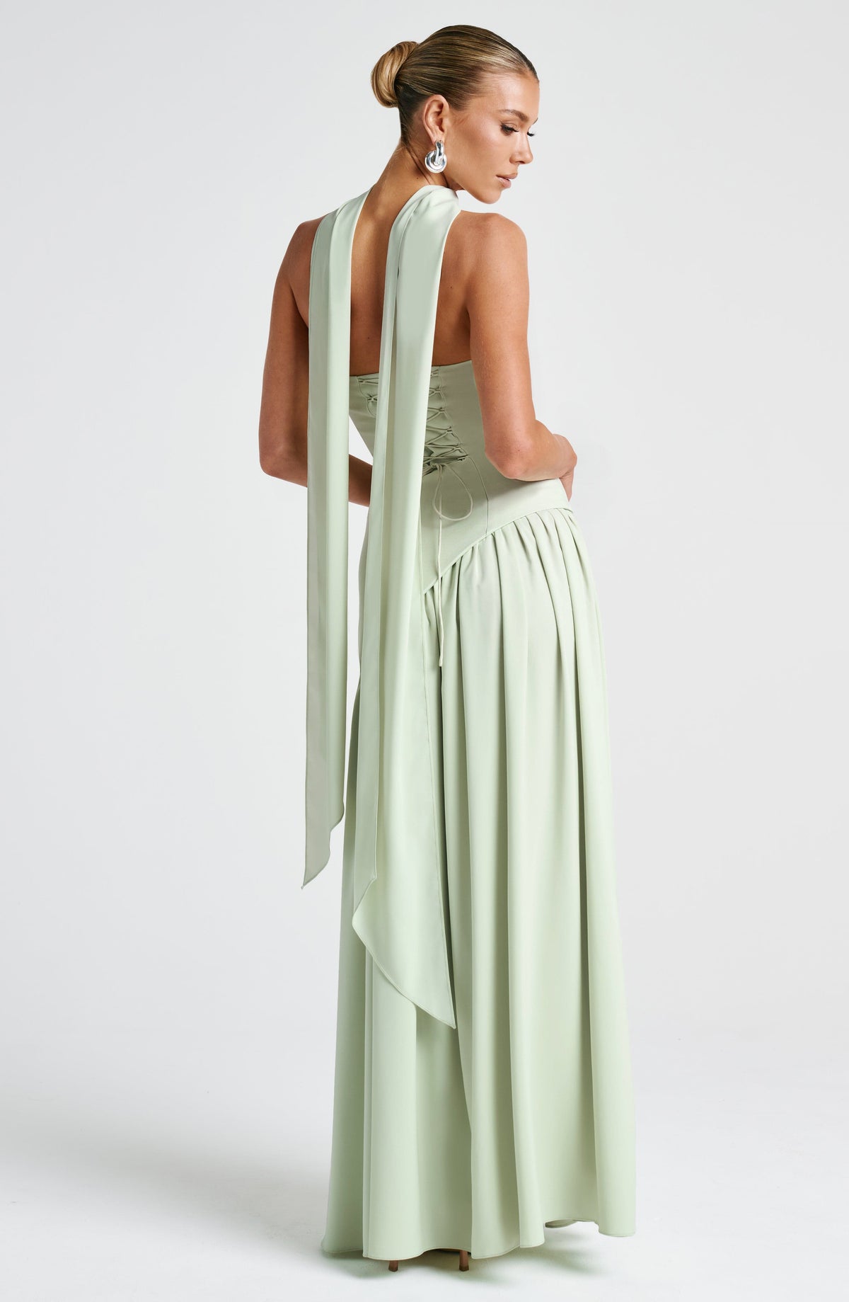 Mint Green Chiffon Maxi Dress – Elegant Summer Evening Gown | Meave & Ivy