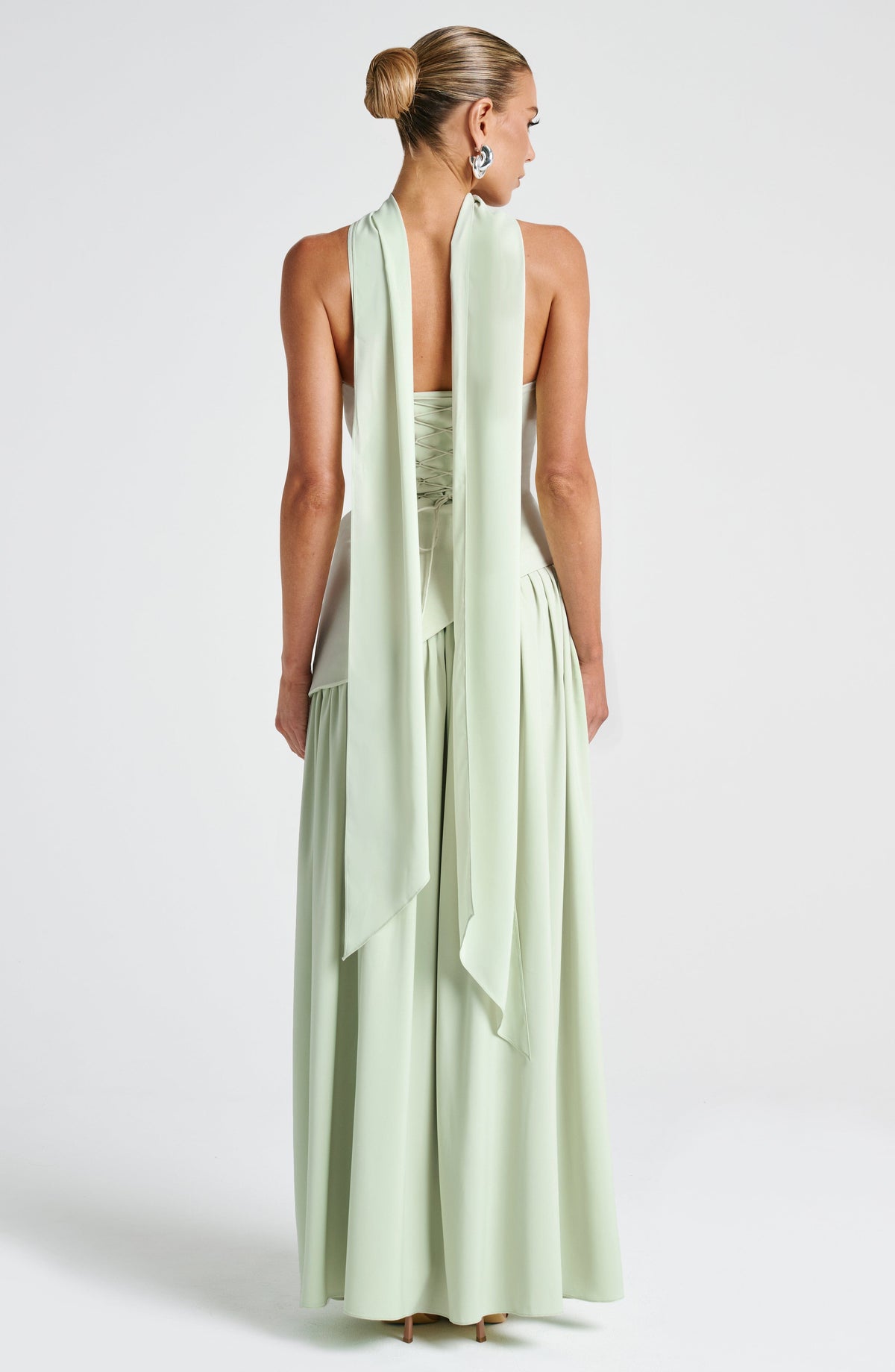 Mint Green Chiffon Maxi Dress – Elegant Summer Evening Gown | Meave & Ivy