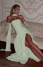 Mint Green Chiffon Maxi Dress – Elegant Summer Evening Gown | Meave & Ivy