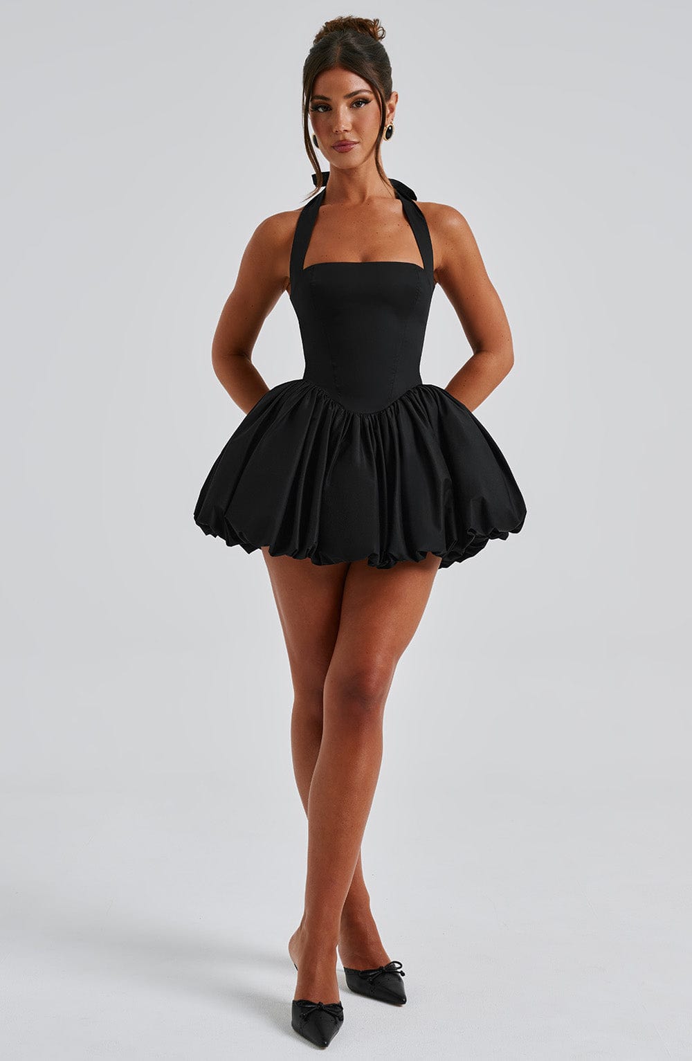 Black Puffball Mini Dress – Cute Statement Party Dress | Meave & Ivy