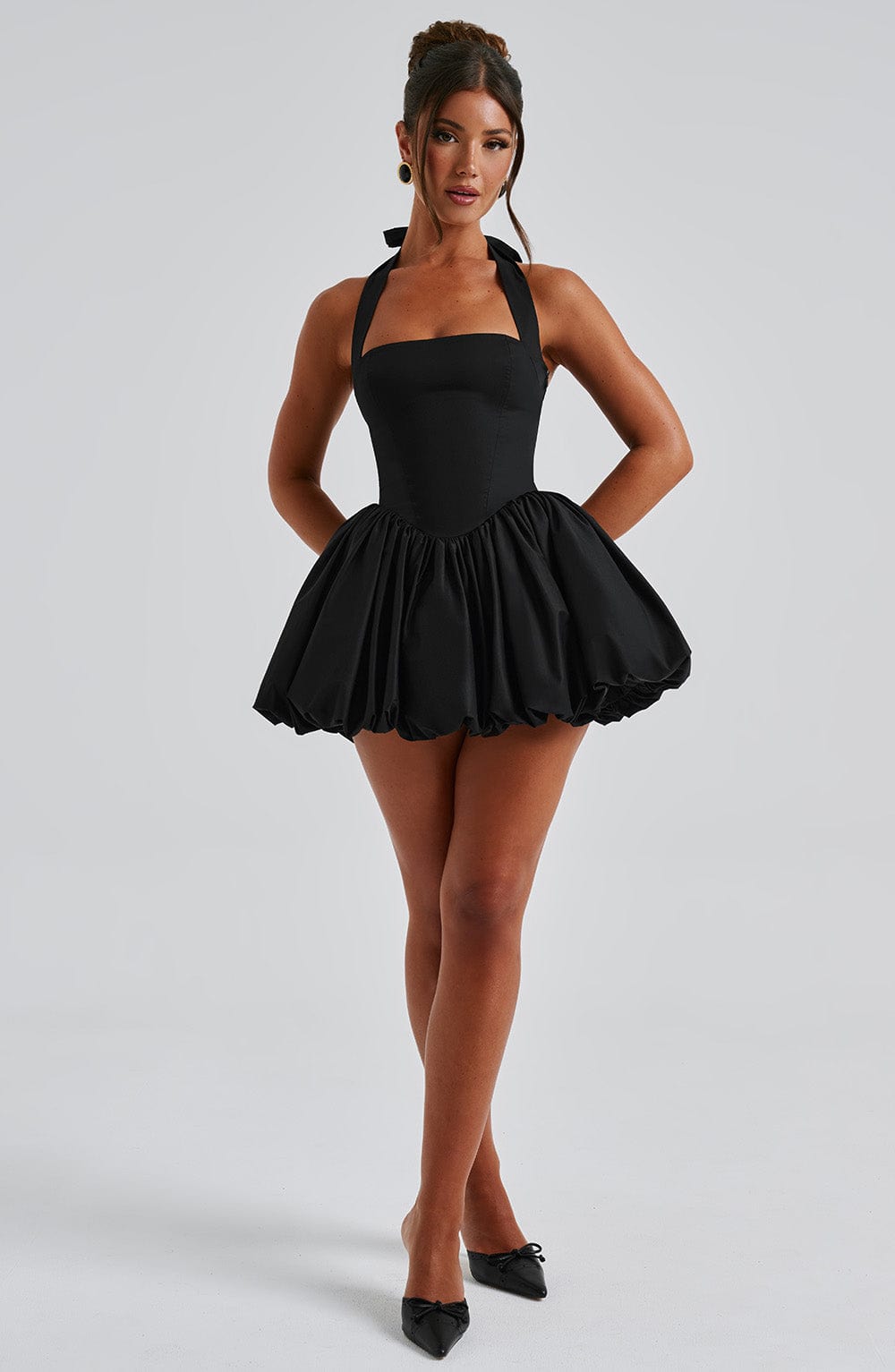 Black Puffball Mini Dress – Cute Statement Party Dress | Meave & Ivy