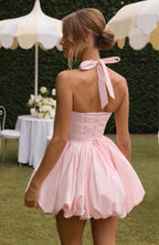 Blush Puffball Mini Dress – Cute Feminine Party Dress | Meave & Ivy